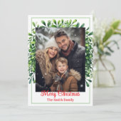 Flat Holiday Card Custom Photo Feestdagenkaart (Staand voorkant)