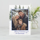 Flat Holiday Card Custom Photo Feestdagenkaart (Staand voorkant)