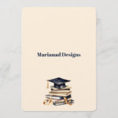 Flat Holiday Card- Editable Scroll Grad Invitation Feestdagenkaart (Achterkant)