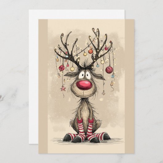 Flat Holiday Card Feestdagenkaart (Voorkant / Achterkant)