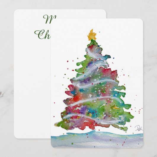 Flat Holiday Card Feestdagenkaart (Voorkant / Achterkant)