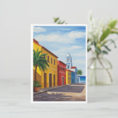 Flat Holiday Card Island Morabeza Gift Feestdagenkaart (Staand voorkant)
