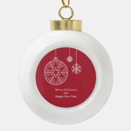 Flat Holiday Card Keramische Bal Ornament