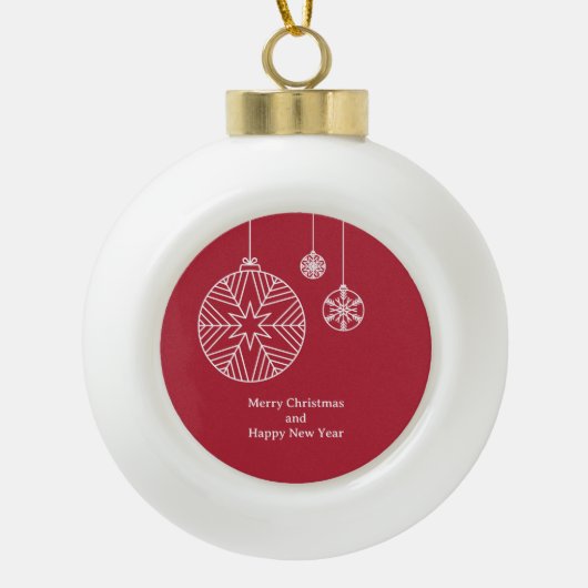 Flat Holiday Card Keramische Bal Ornament (Voorkant)