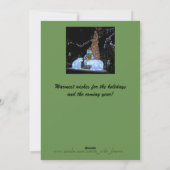 Flat Holiday Card met Snowman, beren en boom Feestdagenkaart (Achterkant)