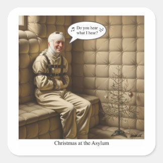 Flat Holiday Card Vierkante Sticker