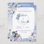 Flat Holiday Kaart bruiloft (Voorkant / Achterkant)