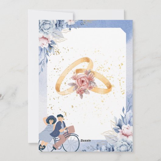 Flat Holiday Kaart bruiloft (Achterkant)