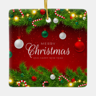 Flat Holiday-kaart, formaat: 4,25 x 5,5 inch, papi Keramisch Ornament