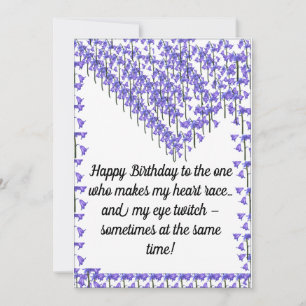 Flat Holiday Kaart, Grappige romantische verjaarda Feestdagenkaart