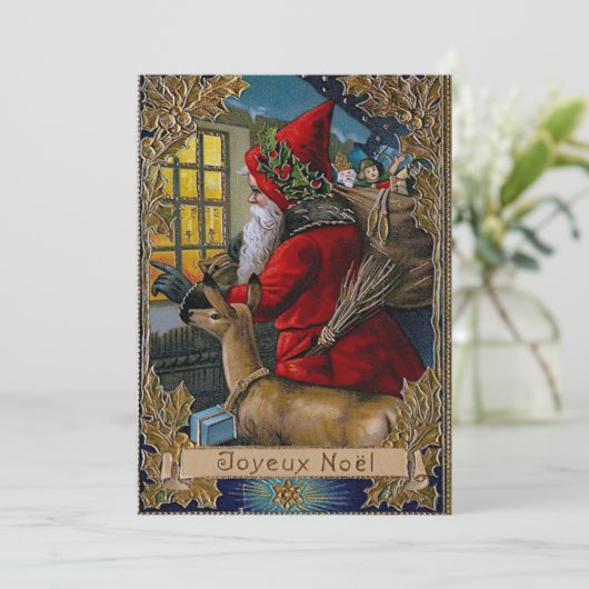 Flat Holiday Kaart Pere Noel (Staand voorkant)