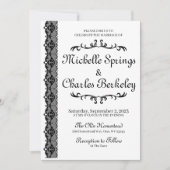 Flat Invitation Elegant Black Lace Wedding Invites (Voorkant)