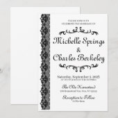 Flat Invitation Elegant Black Lace Wedding Invites (Voorkant / Achterkant)