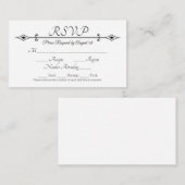 Flat Invitation Elegant Black Lace Wedding RSVP Informatiekaartje (Voorkant / Achterkant)