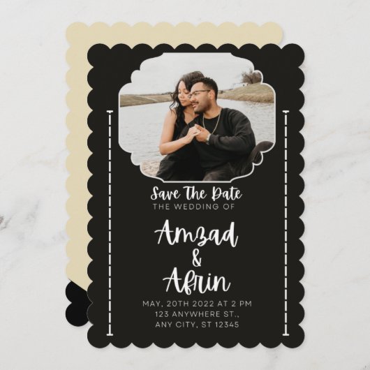 Flat Invitation, formaat: 5 x 7 inch, papier: Matt Kaart (Voorkant / Achterkant)