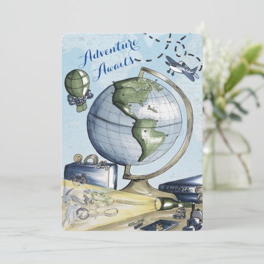 Flat Invitation, formaat: 5 x 7 inch, papier: Matt Kaart (Staand voorkant)