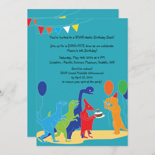 Flat Invitation, formaat: 5 x 7 inch, papier: Matt Kaart (Voorkant / Achterkant)