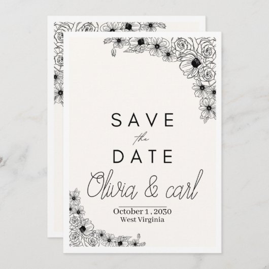 Flat Invitation, formaat: 5 x 7 inch, papier: Matt Kaart (Voorkant / Achterkant)