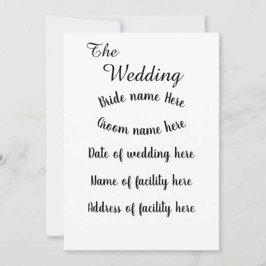 Flat Invitation, formaat: 5 x 7 inch, papier: Matt Kaart (Voorkant)