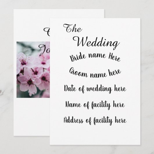 Flat Invitation, formaat: 5 x 7 inch, papier: Matt Kaart (Voorkant / Achterkant)