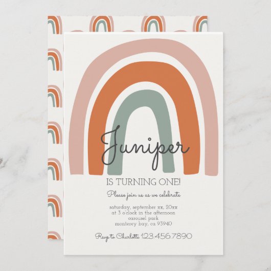 Flat Invitation, formaat: 5 x 7 inch, papier: Matt Kaart (Voorkant / Achterkant)