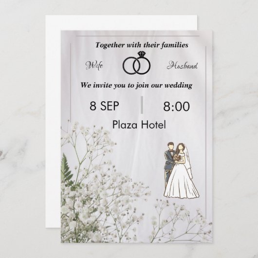 Flat Invitation, formaat: 5 x 7 inch, papier: Matt Kaart (Voorkant / Achterkant)