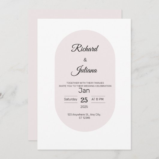 Flat Invitation, formaat: 5 x 7 inch, papier: Matt Kaart (Voorkant / Achterkant)