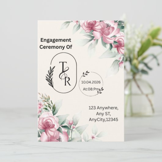 Flat Invitation Kaart (Staand voorkant)