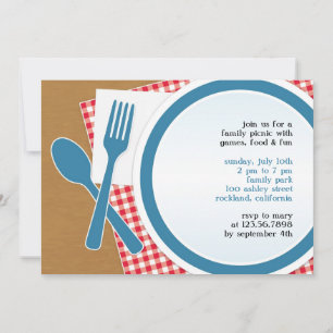 Flat Invitation Picnic Outing Party Kaart