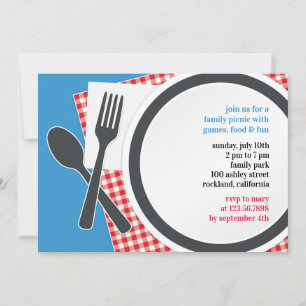 Flat Invitation Picnic Outing Party Kaart