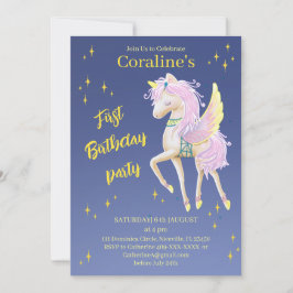 Flat invitations Kaarten eerste verjaardag met uni