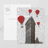 Flat Iron Building en Red Hot Air Luchtballonnen Briefkaart (Voorkant / Achterkant)