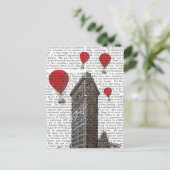 Flat Iron Building en Red Hot Air Luchtballonnen Briefkaart (Staand voorkant)