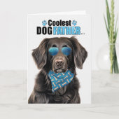 Flat jas retriever hond coolste vader Vaderdag Feestdagen Kaart (Voorkant)