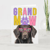 Flat jas retriever hond grappige grootouders dag feestdagen kaart (Voorkant)