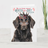 Flat jas retriever hond koningin dag grappige verj kaart (Voorkant)