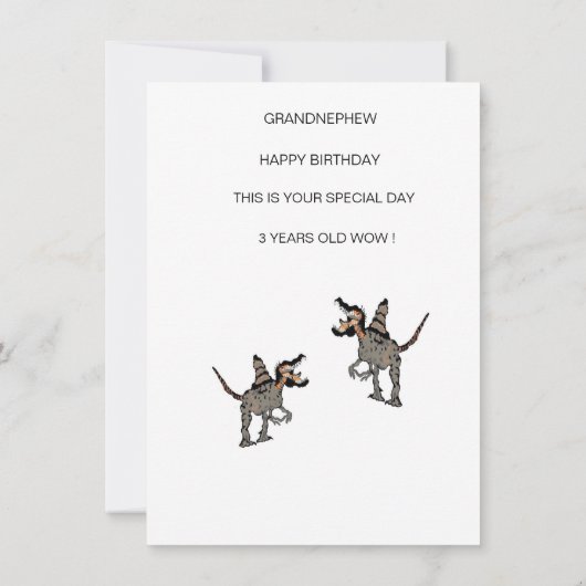 Flat Kaart 3RD BIRTHDAY GRANDNEPHEW (Achterkant)