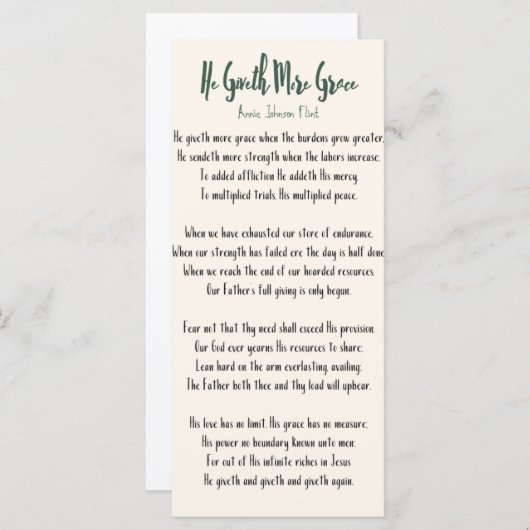 Flat Kaart Annie Johnson Flint Hij geeft meer eer (Voorkant / Achterkant)