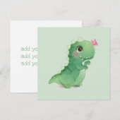FLAT-KAART: BABY DINOSAUR - met TEKST Kaart (Voorkant / Achterkant)