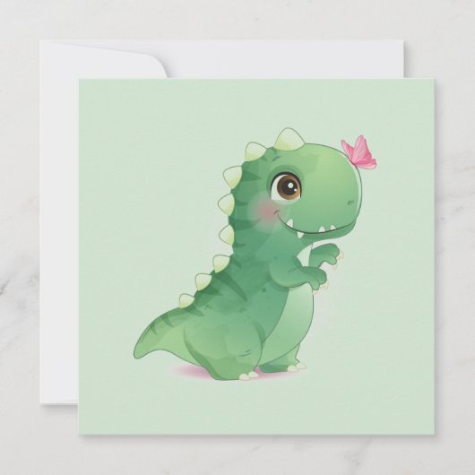 FLAT-KAART: BABY DINOSAUR - met TEKST Kaart (Voorkant)