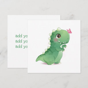 FLAT-KAART: BABY DINOSAUR - met TEKST Kaart