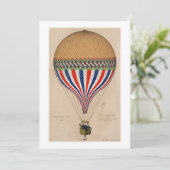 FLAT-KAART (BLANK) : FRANSE VLAG THEMED BALLOON (Staand voorkant)