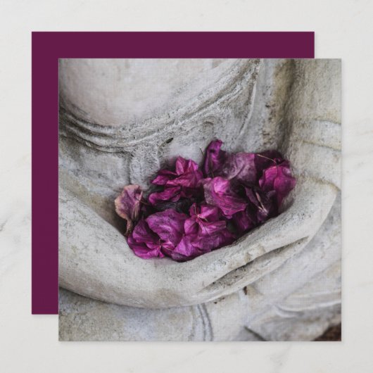 FLAT-KAART: BUDDHA + BLOSSOMS BEDANKKAART (Voorkant / Achterkant)