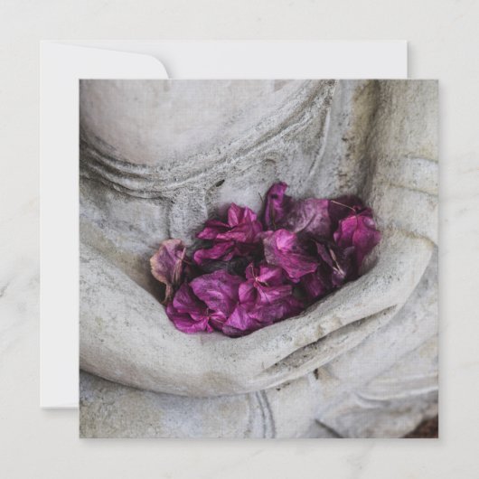 FLAT-KAART: BUDDHA + BLOSSOMS BEDANKKAART (Voorkant)