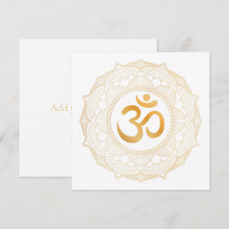 FLAT-KAART: GOLD MANDALA EN OHM BEDANKKAART