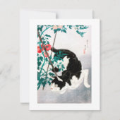 FLAT-KAART : JAPANESE WOODBLOCK : Kat met tomaat (Voorkant)