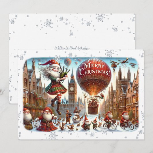 Flat Kaart Merry Christmas 020 (ElfSanta) (Voorkant / Achterkant)