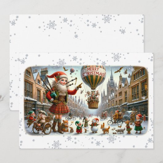 Flat Kaart Merry Christmas 021 (ElfSanta) (Voorkant / Achterkant)