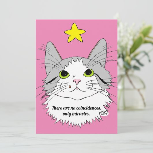 Flat Kaart No CoIncident, alleen Miracles Cat Gizm (Staand voorkant)