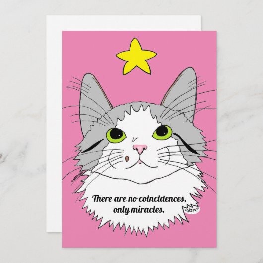 Flat Kaart No CoIncident, alleen Miracles Cat Gizm (Voorkant / Achterkant)